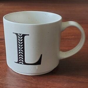 Life at Home Stoneware Mug Cup Letter L